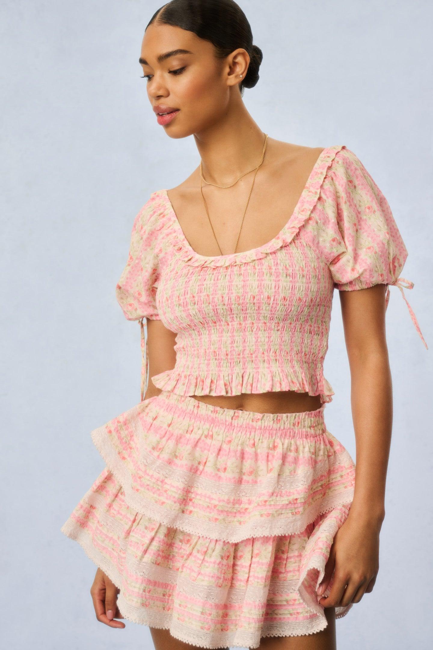 Molly Fragrance Print Top - WHISPER BLUE Product Image