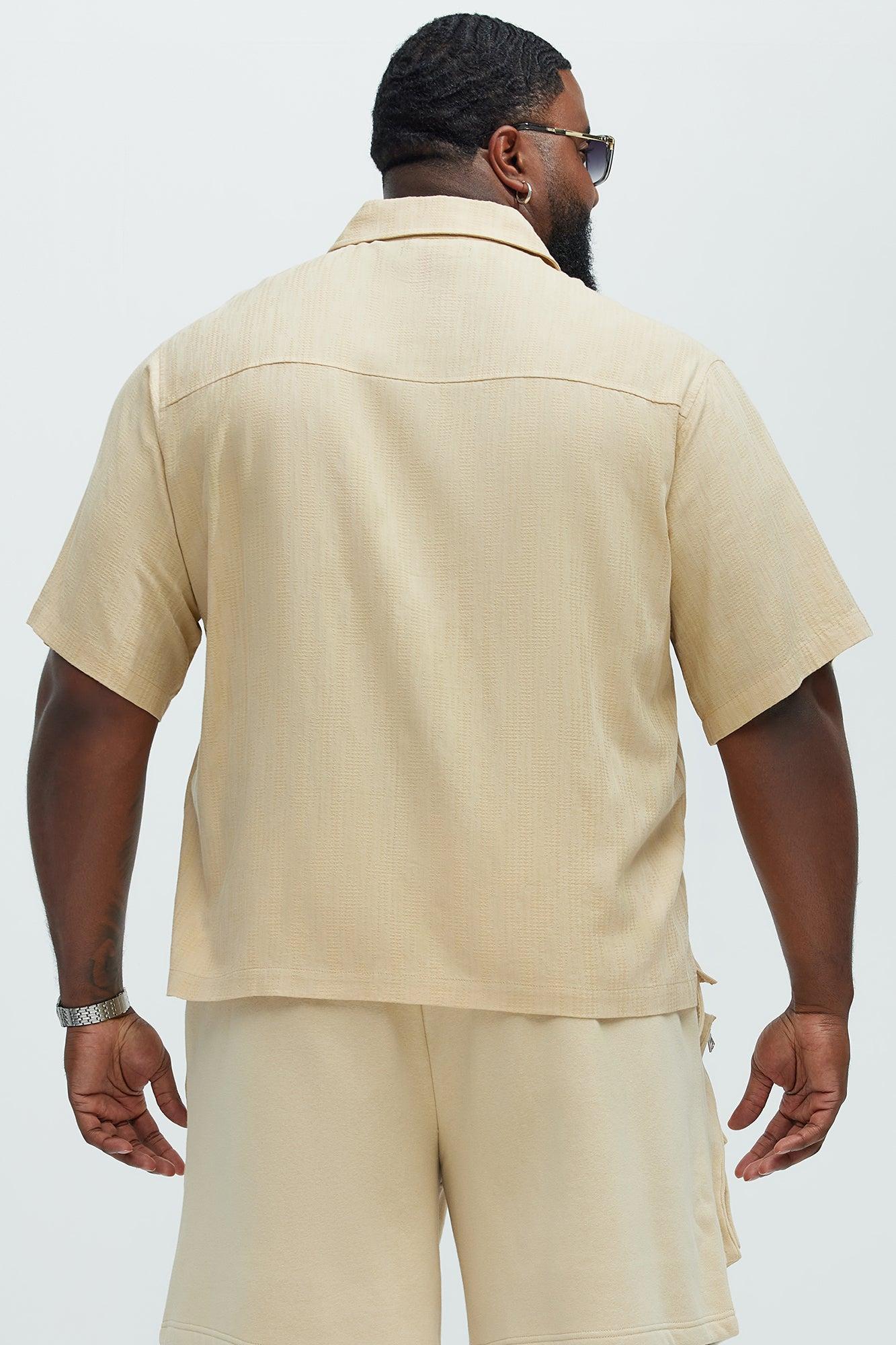 Up In The High Tide Linen Shirt - Tan Product Image