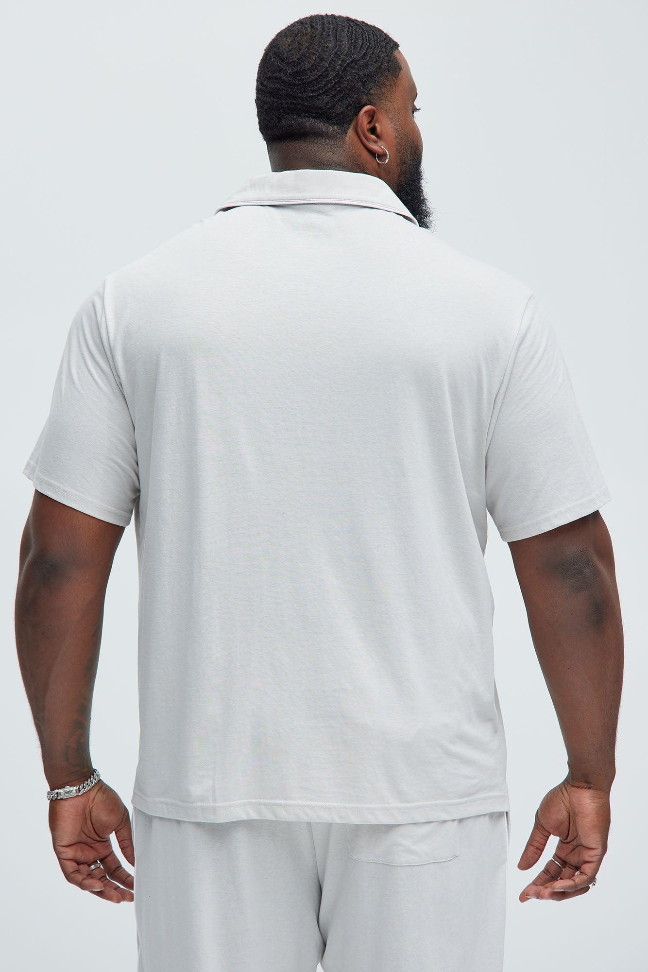 Modern Relaxed Pajama Short Sleeve - Grey Product Image