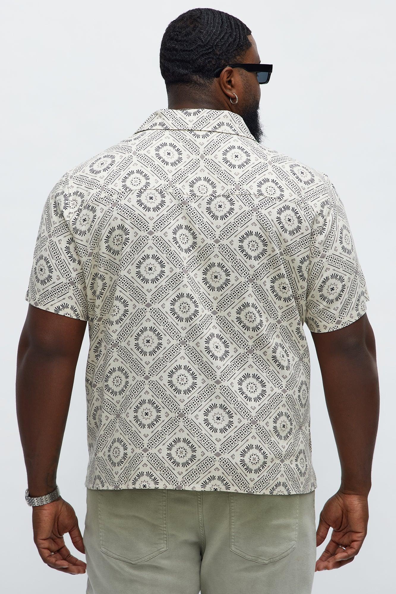 Regular Fit Tile Button up Shirt - Multi Color Male Product Image