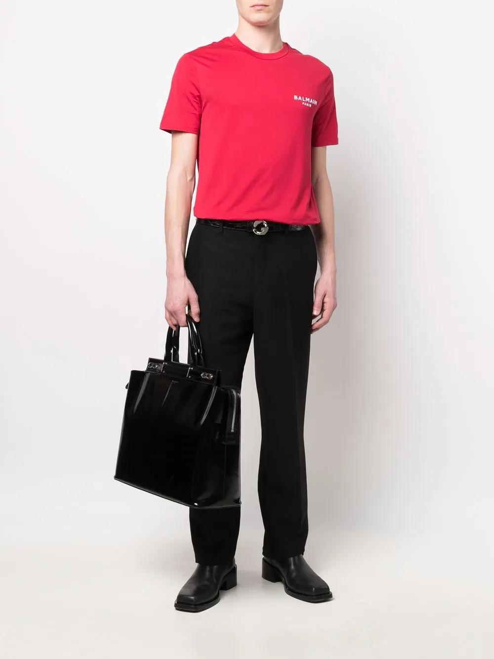 logo-embroidered cotton T-shirt Product Image