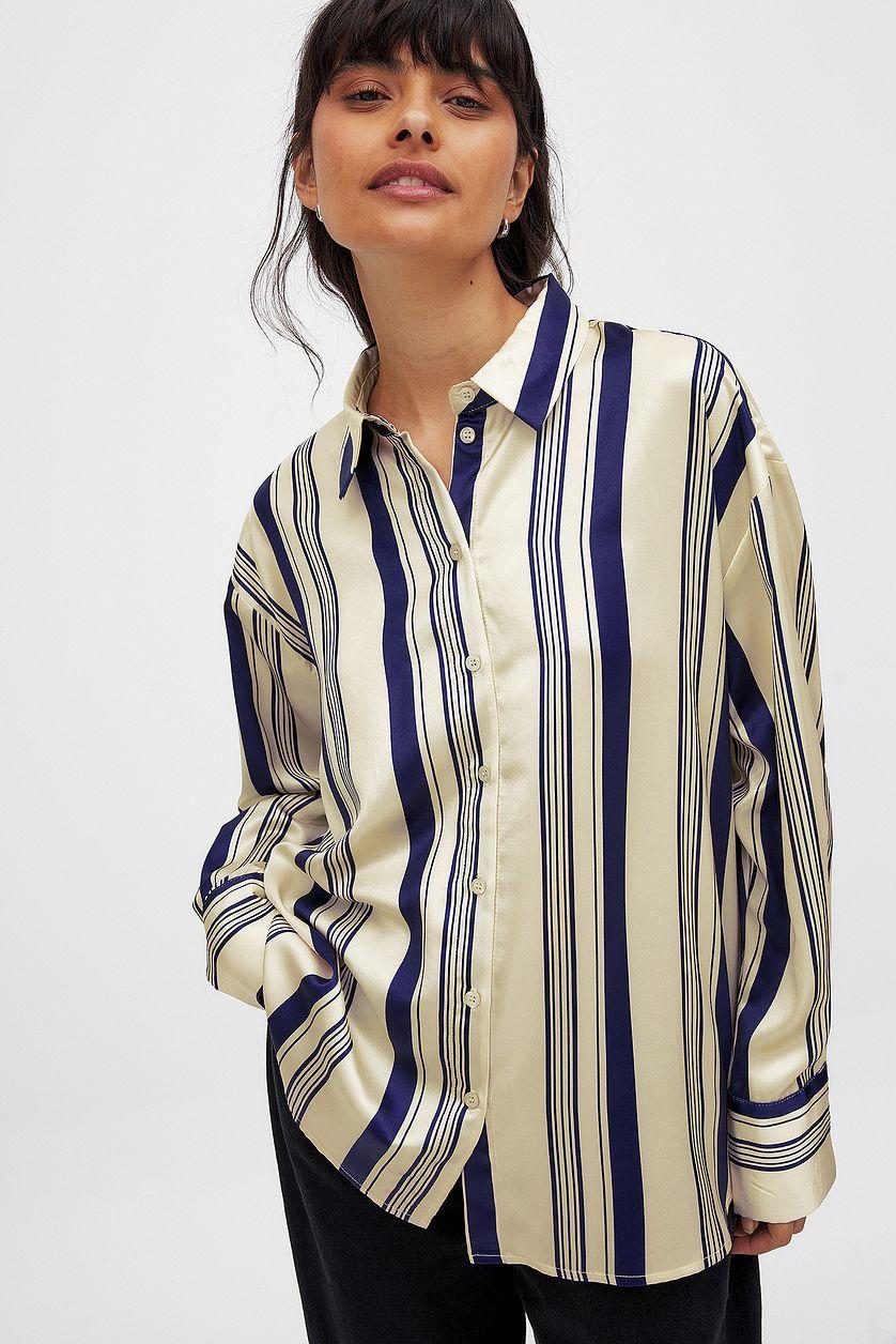 Striped Satin Shirt Product Image