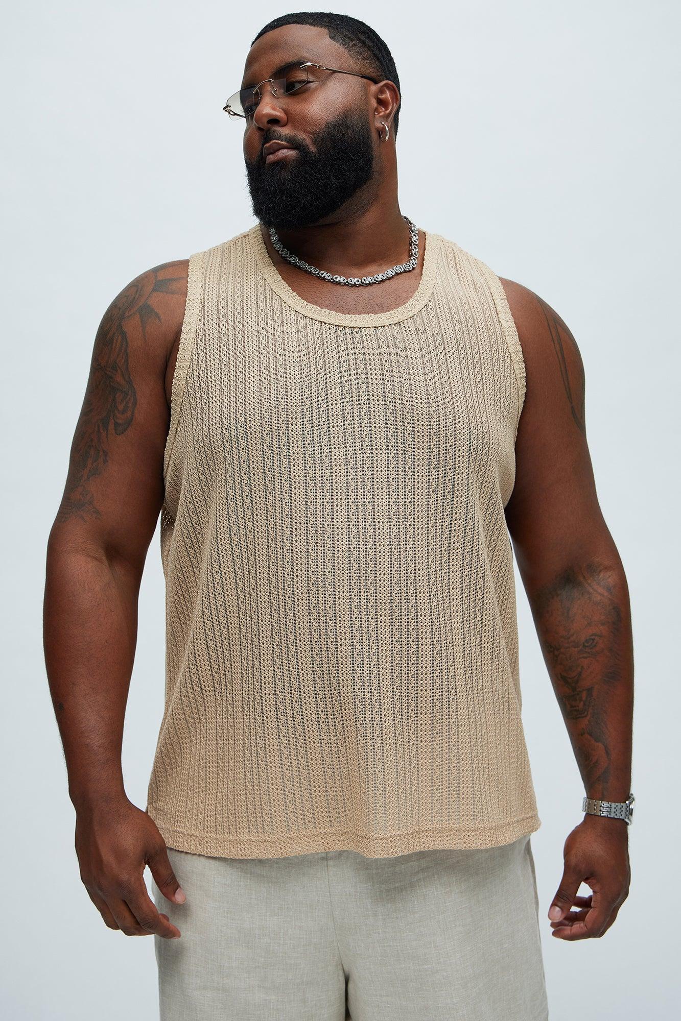 Brannen Textured Relaxed Tank - Tan Product Image