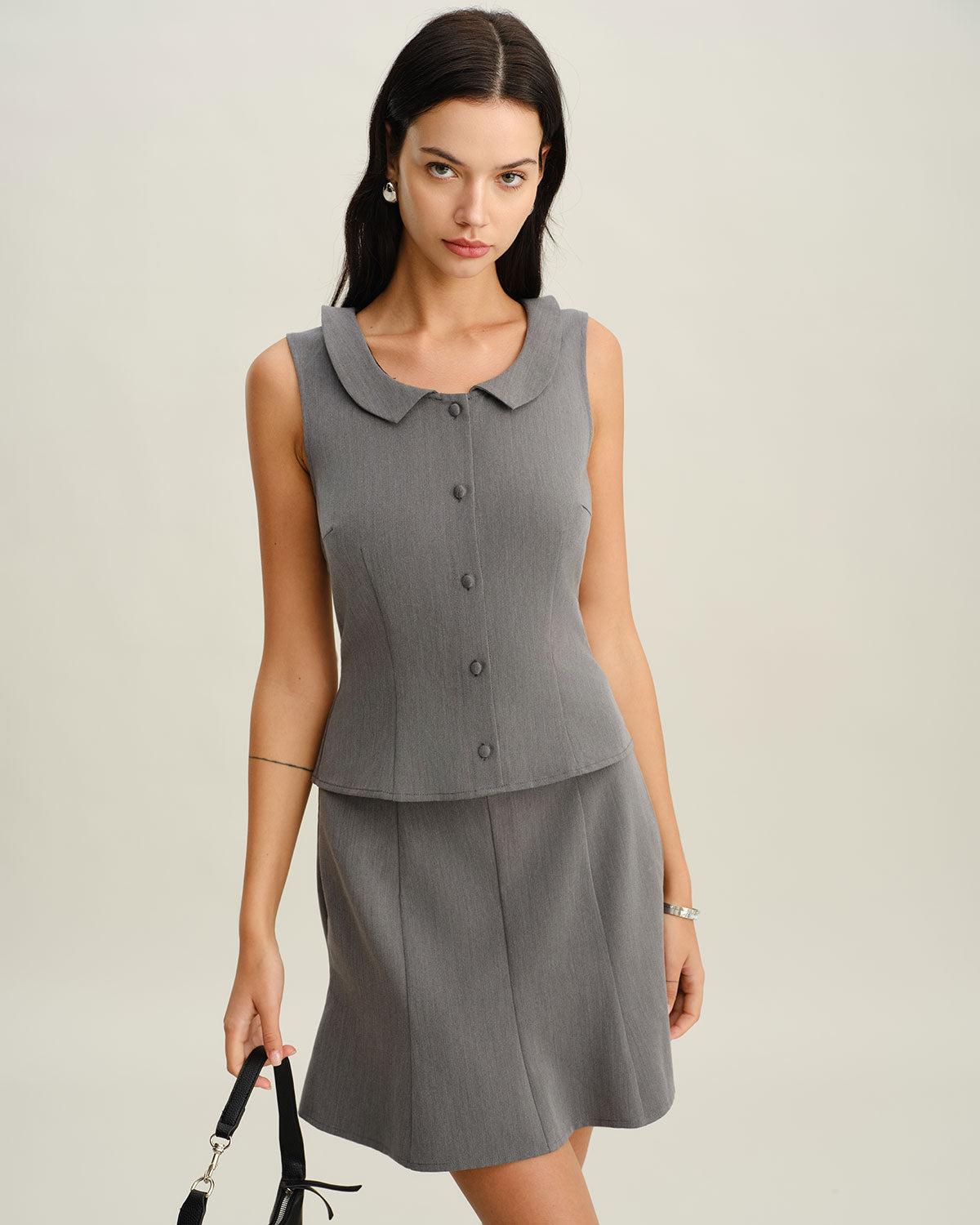 Grey Mermaid Mini Skirt Product Image