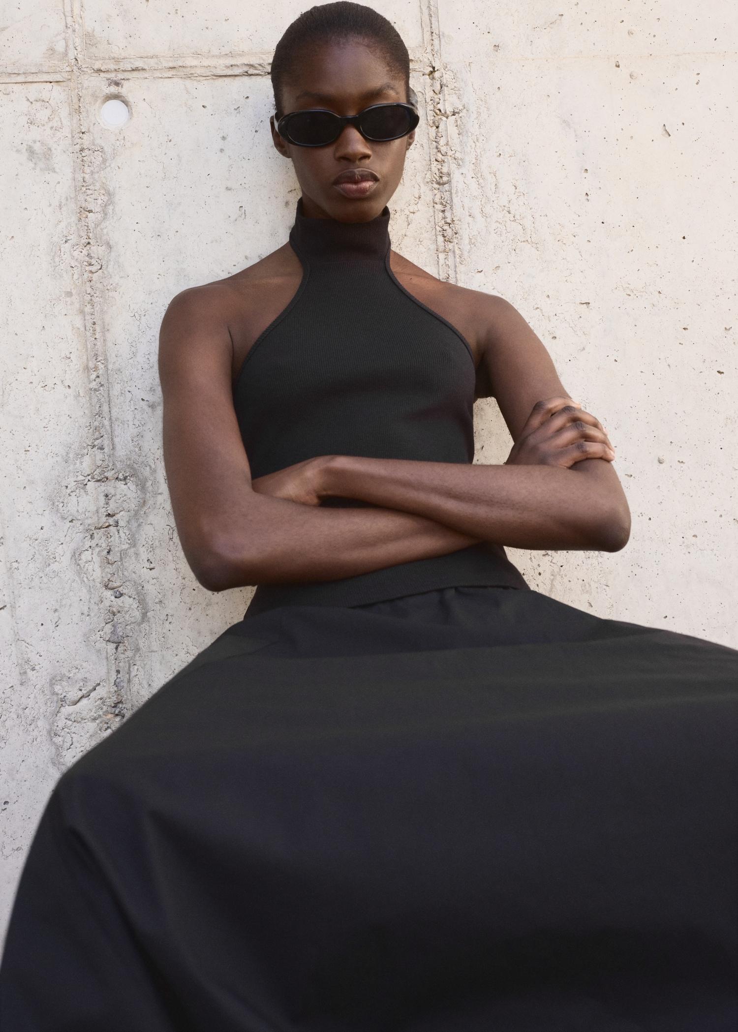 Knit halter top - Women | MANGO USA Product Image