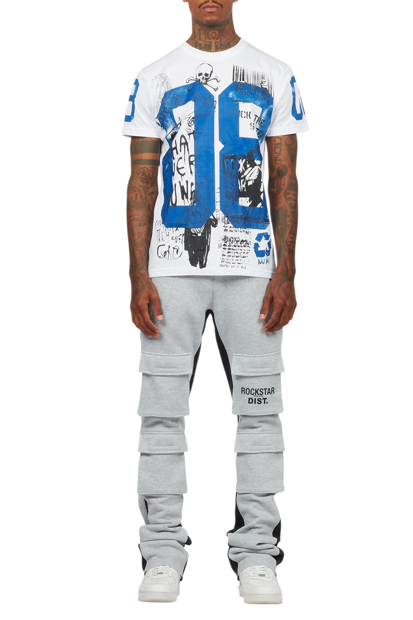 Antoon Heather Grey Stacked Flare Track Pant Male Product Image