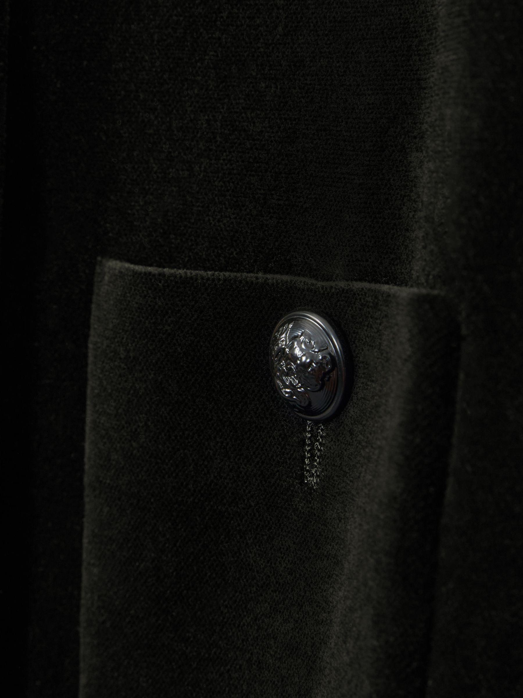 Petite Cropped Velvet Jacket in Black Product Image