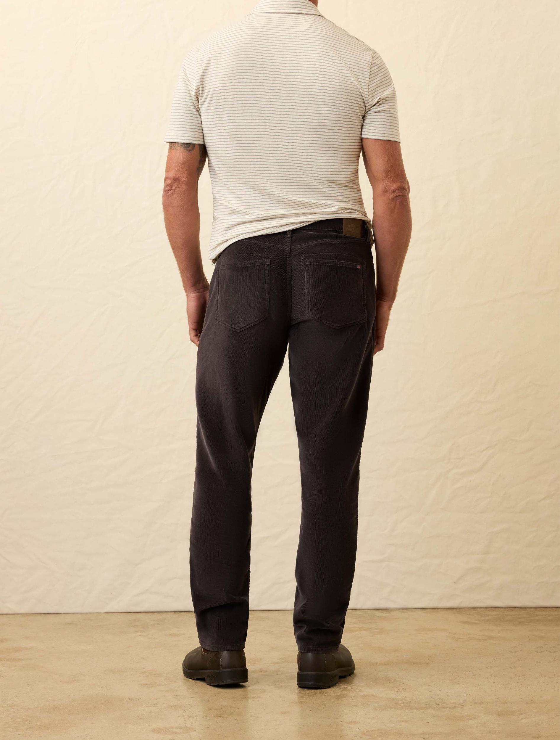 Stretch Terry Corduroy 5-Pocket Pant - Washed Charcoal Male Product Image