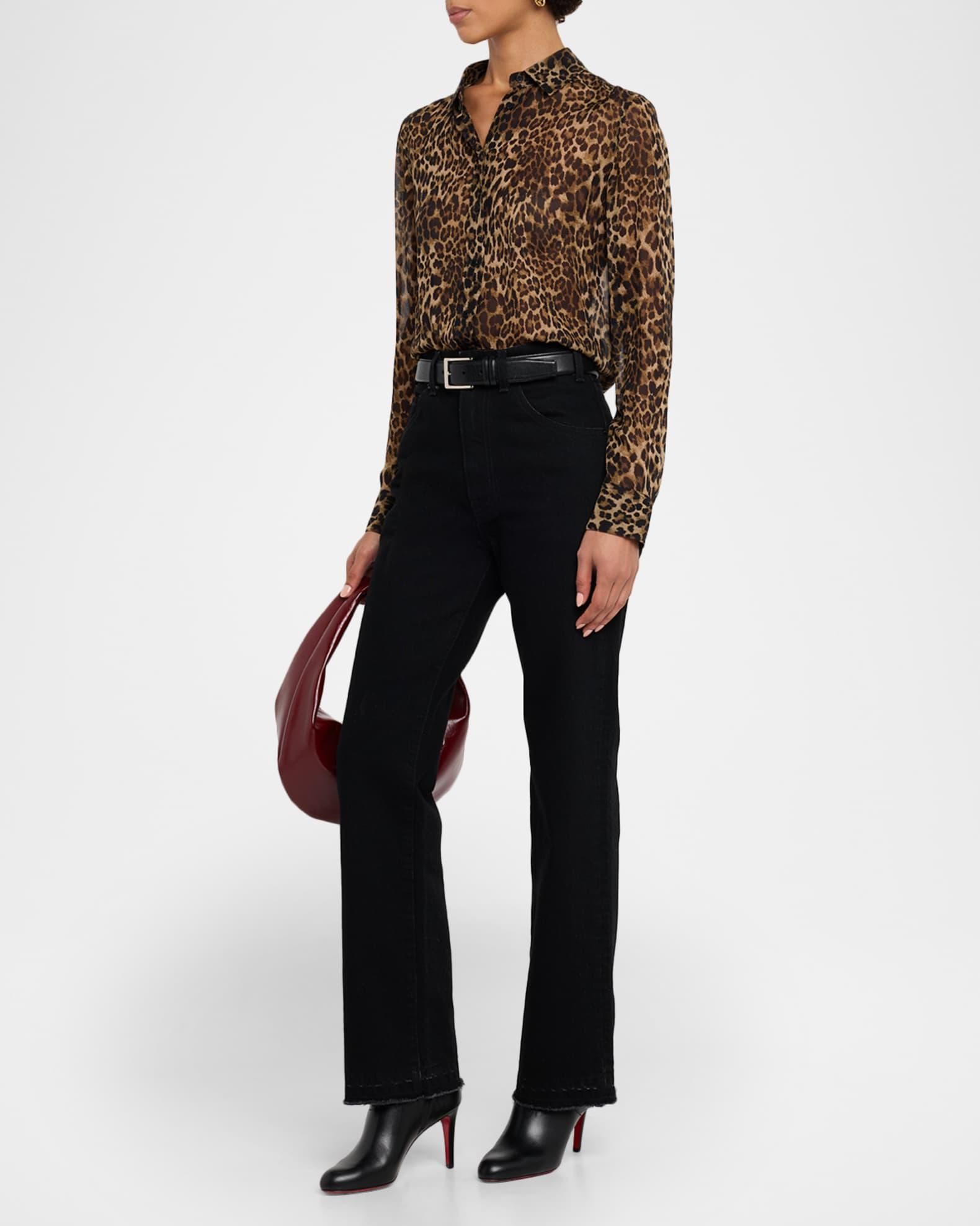 Gaia Polka-Dot Silk Slim Button-Down Shirt Product Image