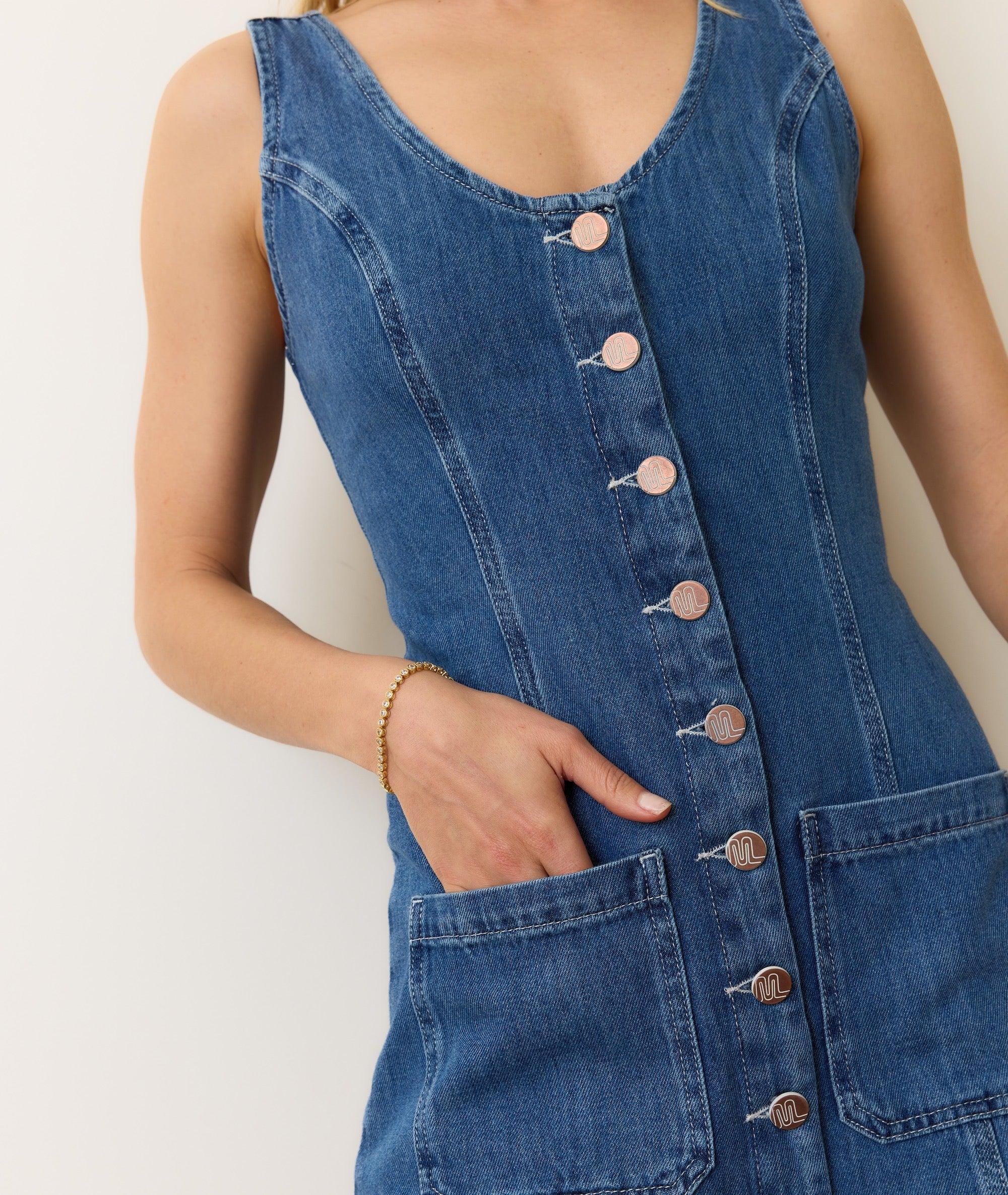 Daisy Denim Mini Dress Product Image