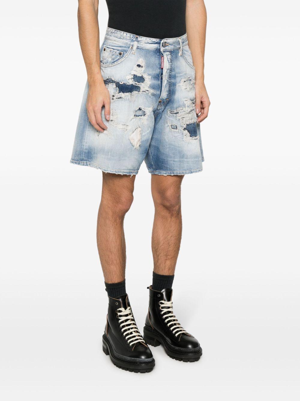 Shark Bite washed denim shorts Product Image