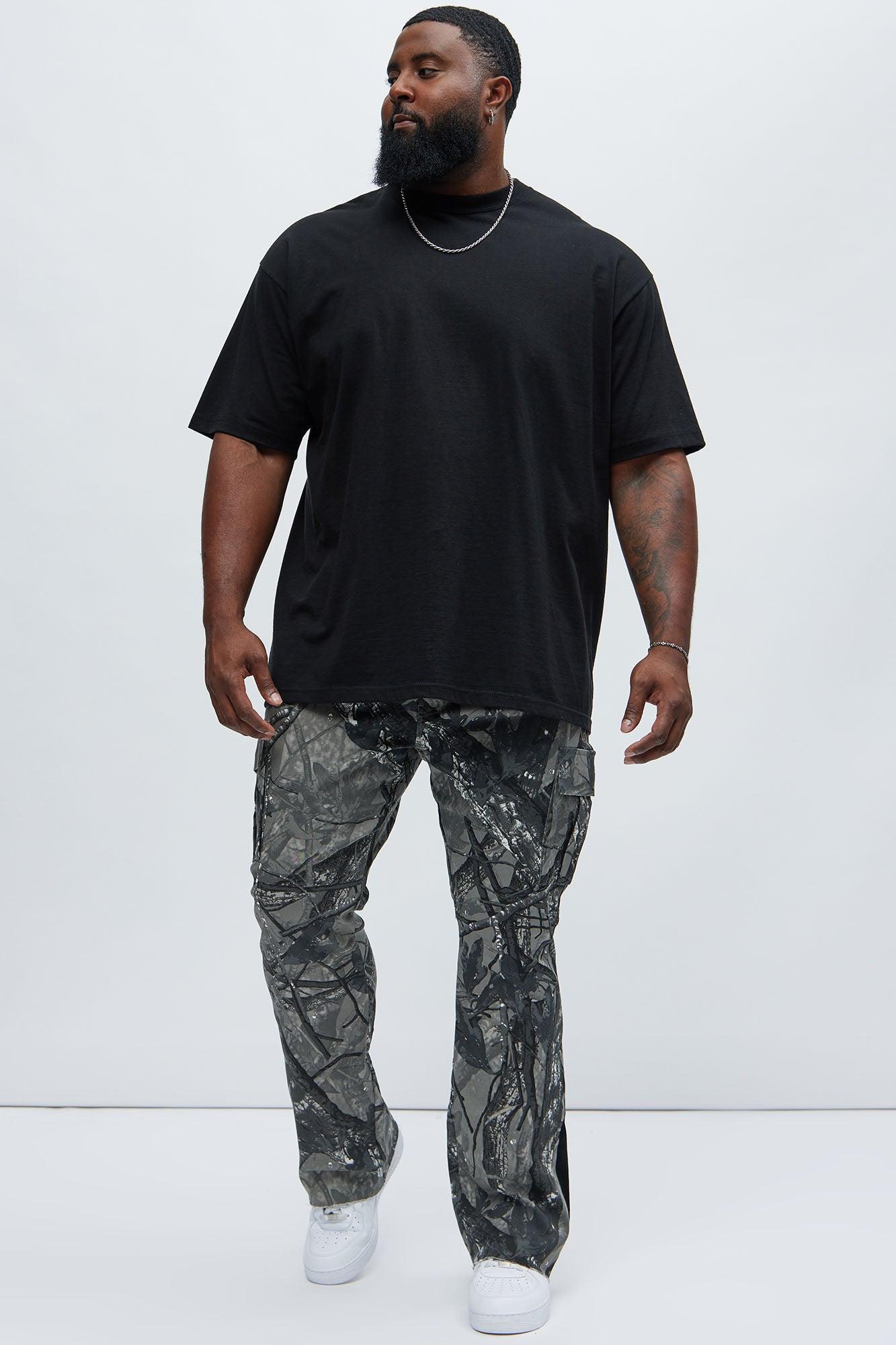 All Over Print Stacked Twill Flare Pant - Grey/combo Product Image