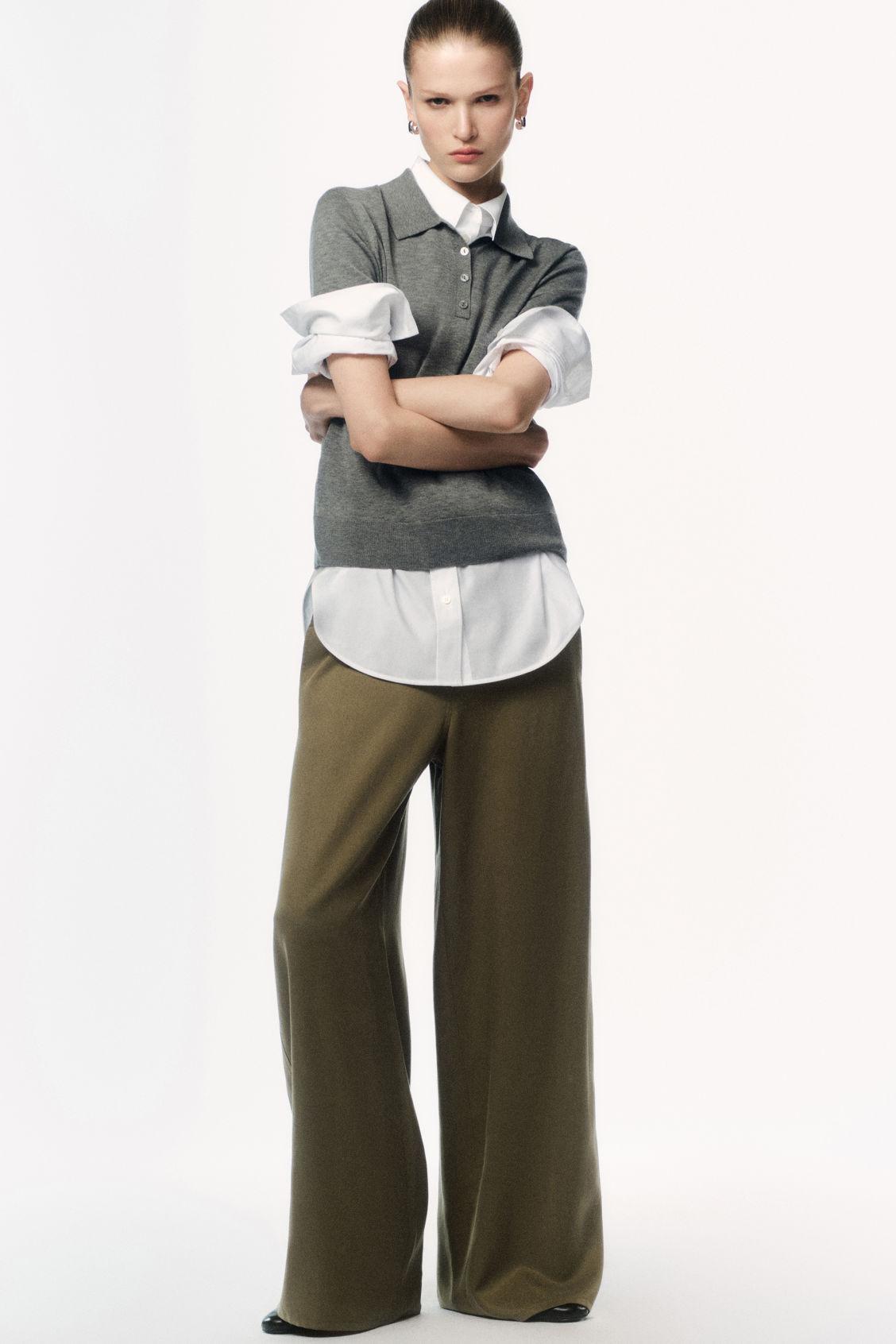 TIE-DETAIL WIDE-LEG PANTS Product Image