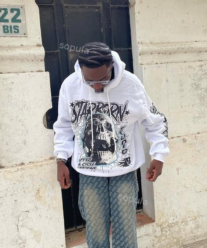 Sopula The Star Skull Star Retro Hell Star Graphic Pocket Hoodie Product Image