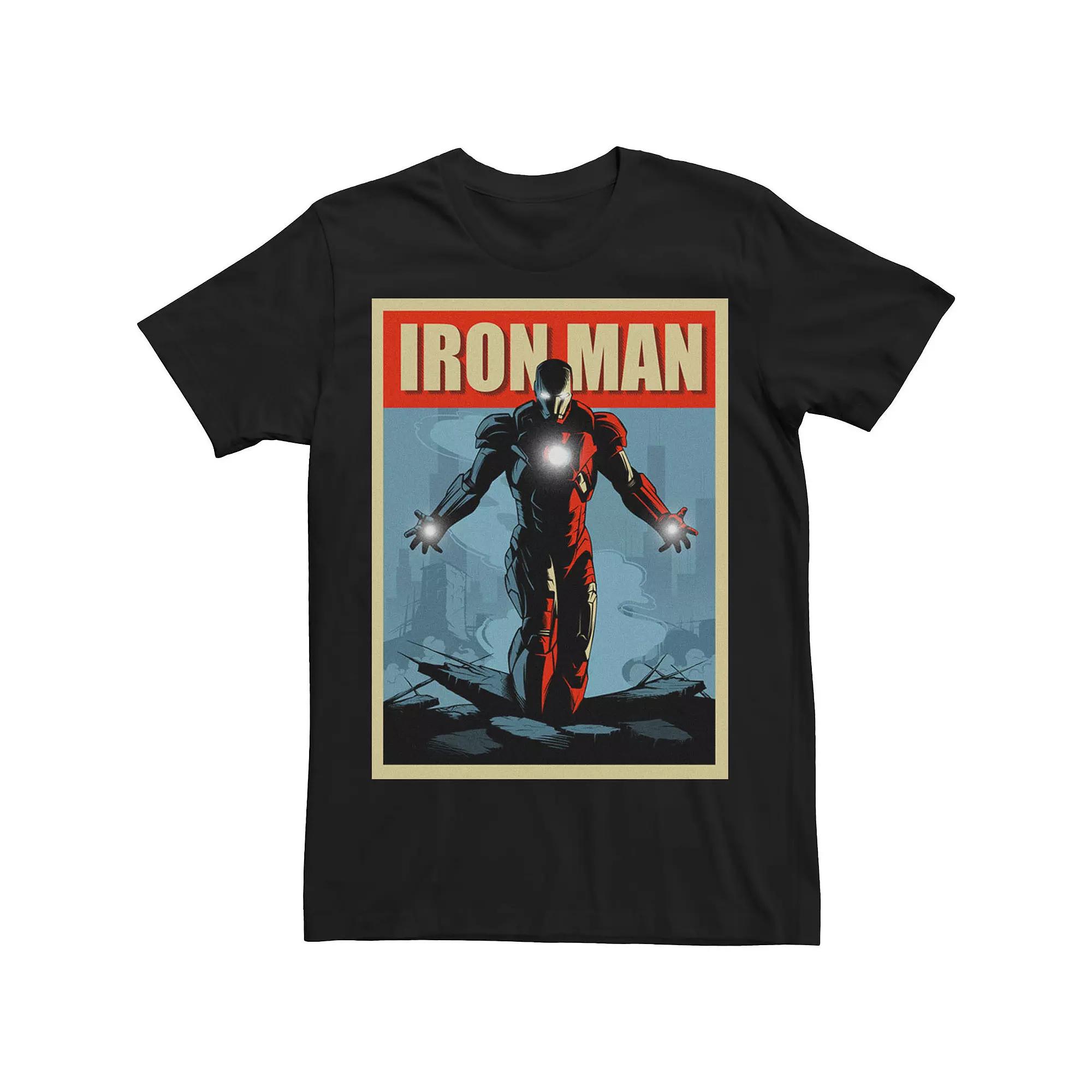 Big & Tall Marvel Iron Man Comic Book Cover Poster Tee, Men's, Size: XL Tall, Black Product Image