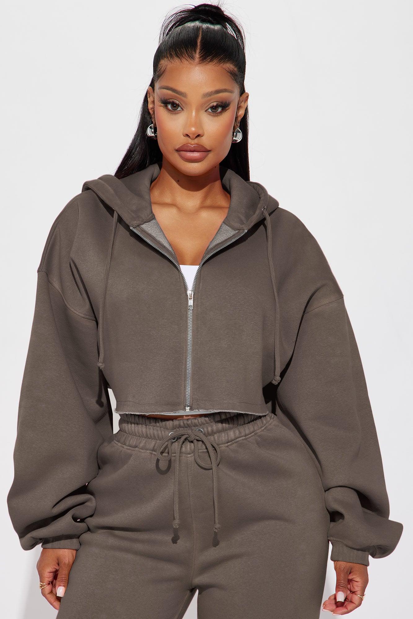 On The Go Fleece Pant Set - Chocolate Female Product Image