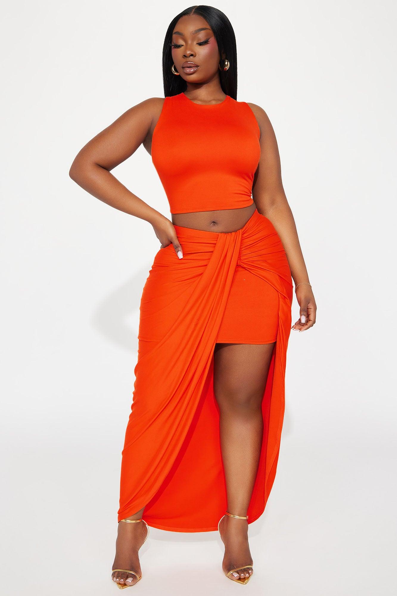 Lanie Maxi Skirt Set - Orange Product Image
