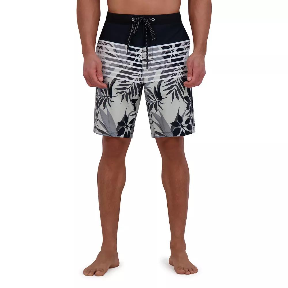 Men's ZeroXposur 9" Elastic Waist Boardshorts, Size: Large, Black Flora Product Image