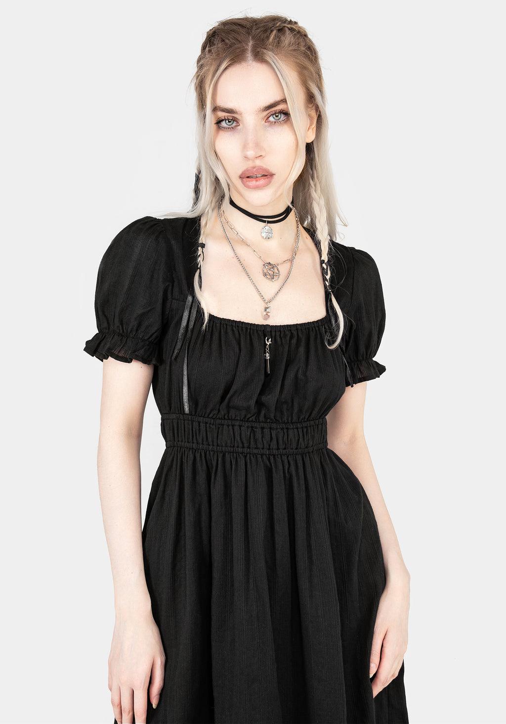Obsidian Cotton Smock Midi Dress Product Image