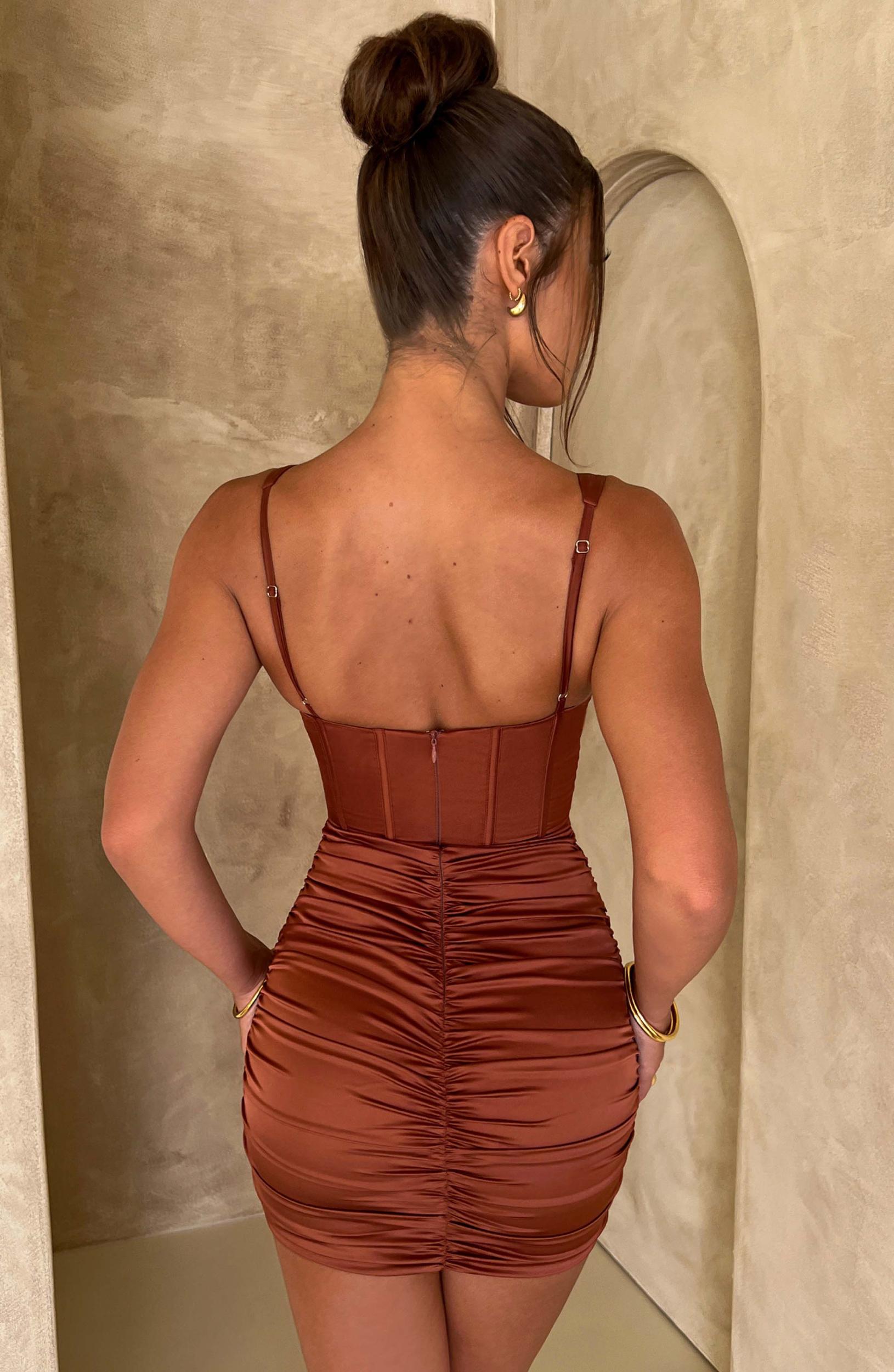 Izabella Mini Dress - Rust Product Image