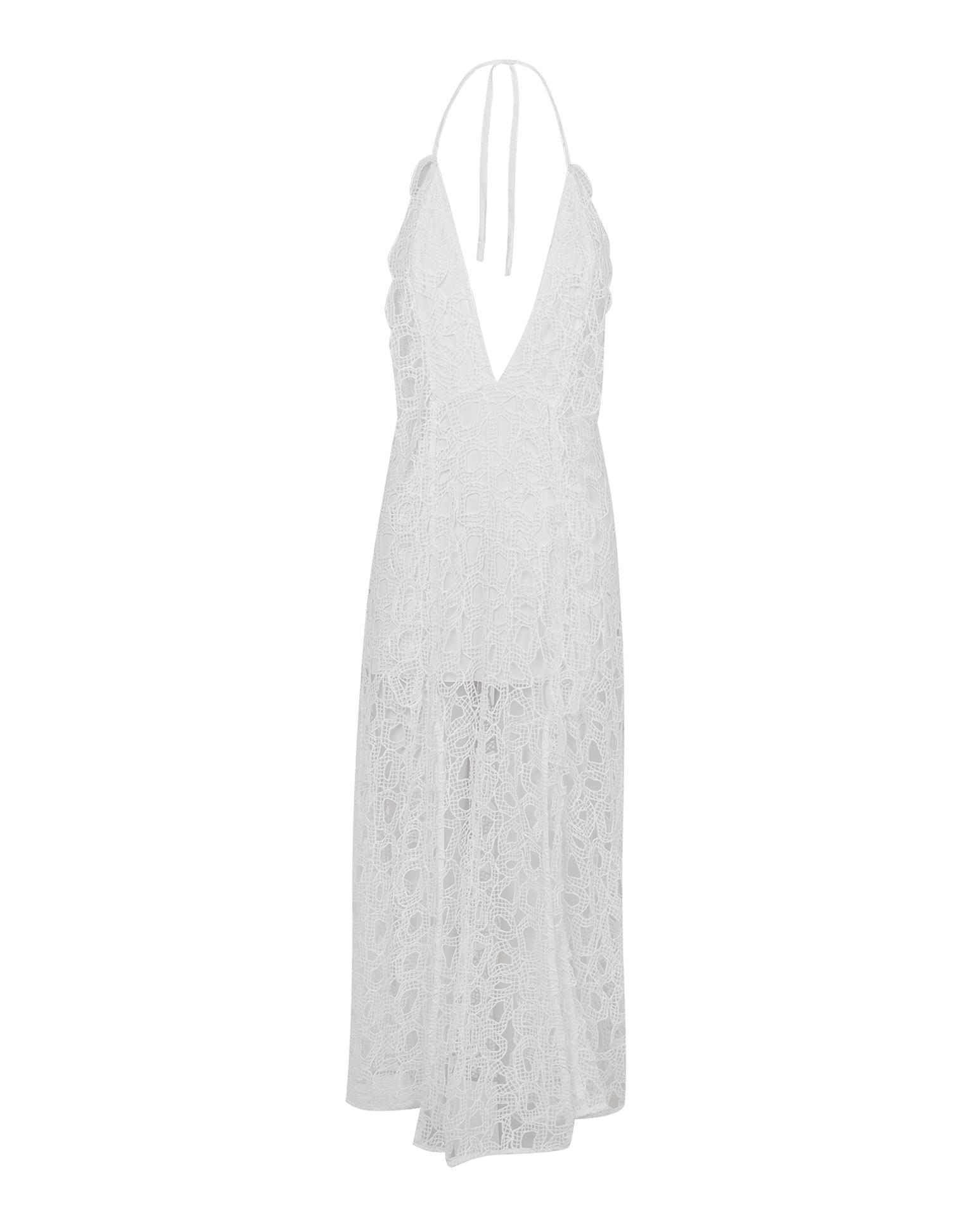 Eyelet Joelle Midi Dress - Off White Product Image