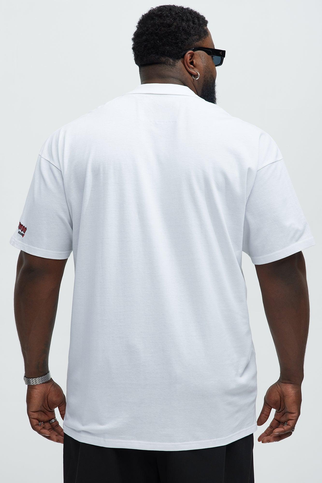 Demon Dodge Embroidered Short Sleeve Polo - White Product Image