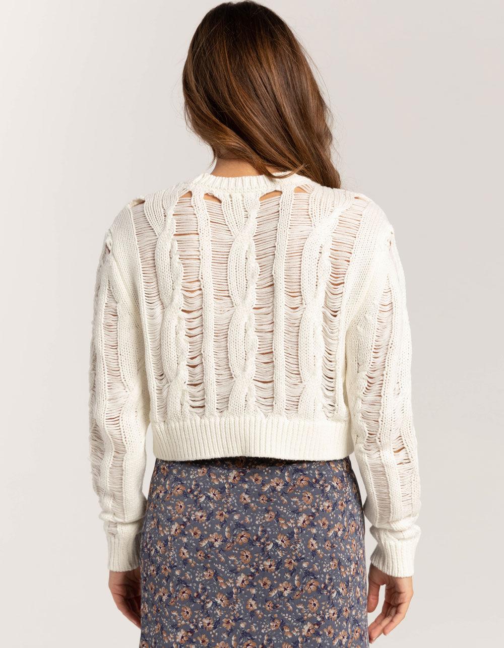 FULL TILT Drop Needle Womens Sweater - CREAM Product Image