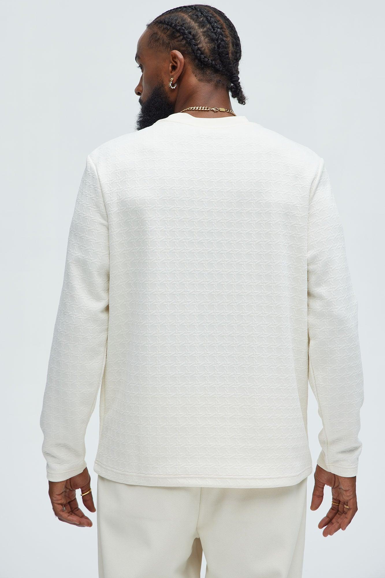 8AM Textured Long Sleeve Tee - Off White Product Image