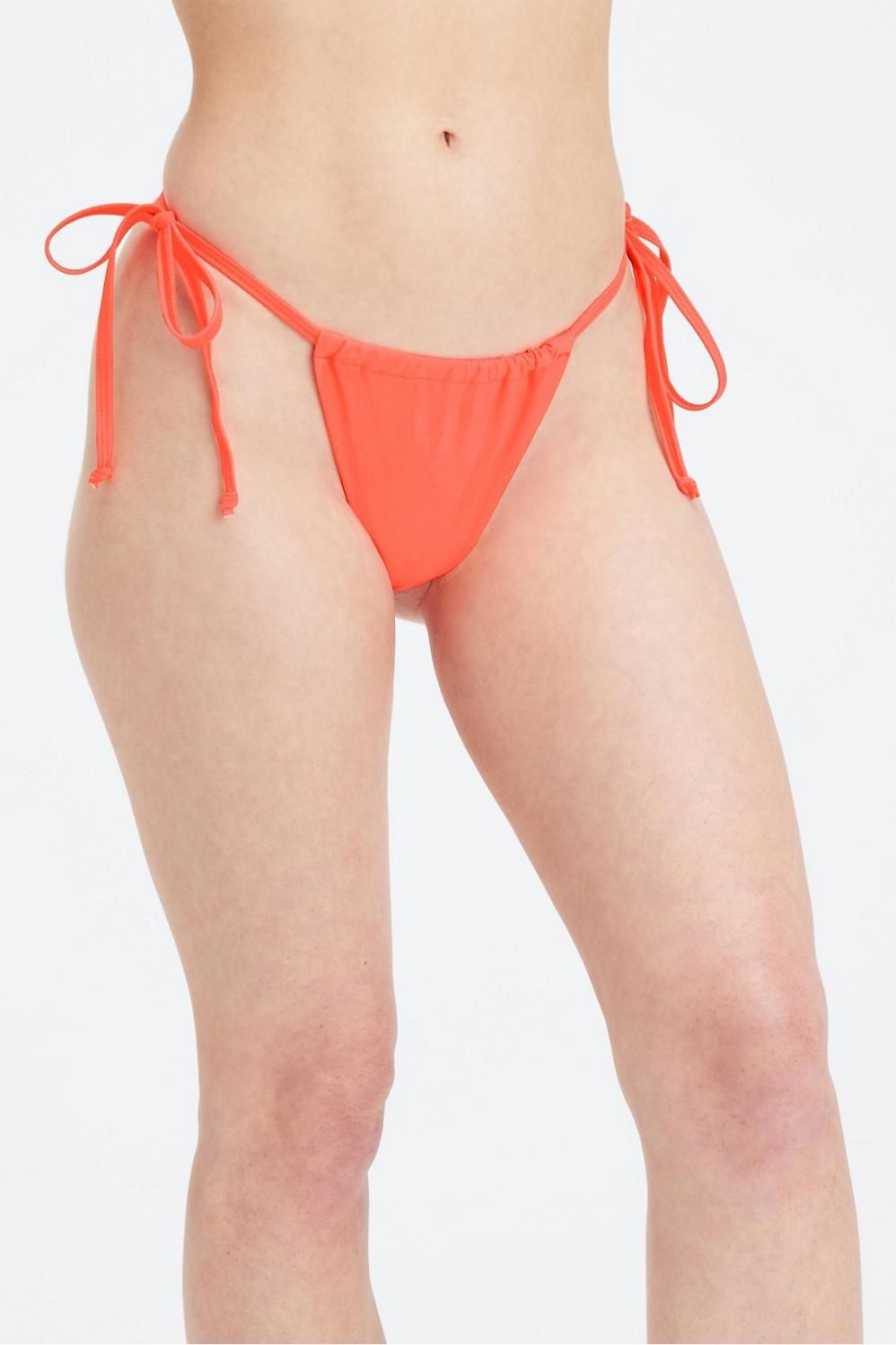 Fabletics High-Cut String Bikini Bottom Womens orange plus Size 1X Product Image