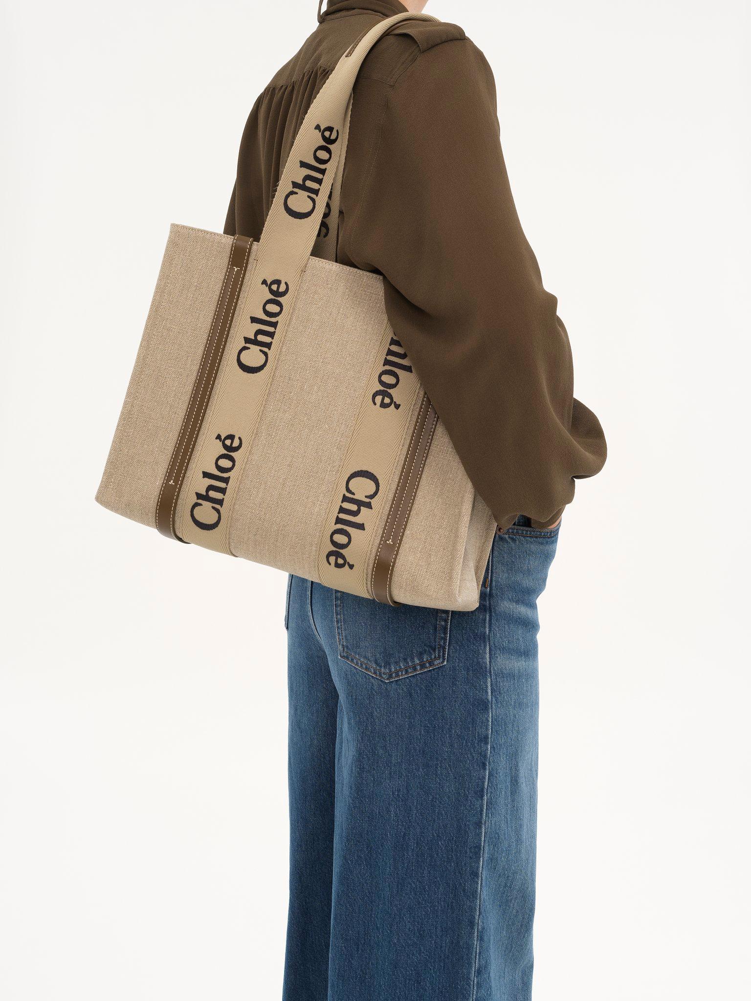 Woody tote bag in linen Product Image