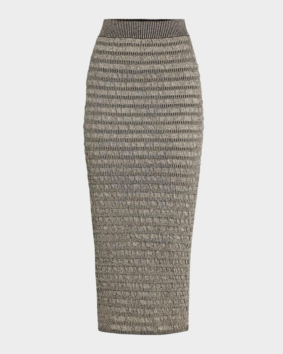 Carrie Textured Knit Midi Pencil Skirt Product Image