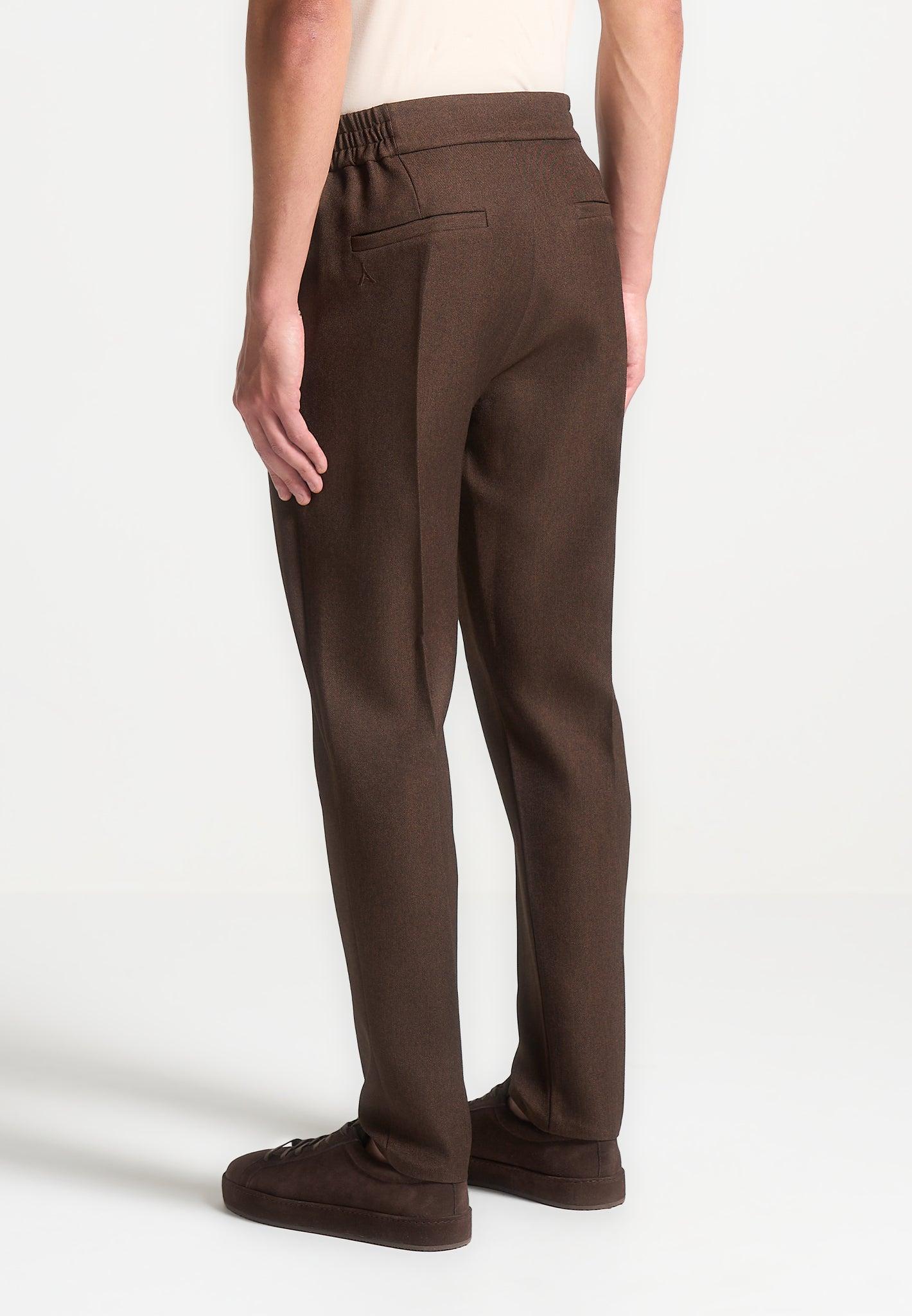 Claude - Slim Fit Tailored Trousers - Brown Male Product Image