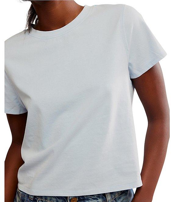 Free People We The Free Everyday Crew Neck Short Sleeve Semi Cropped Tee Product Image