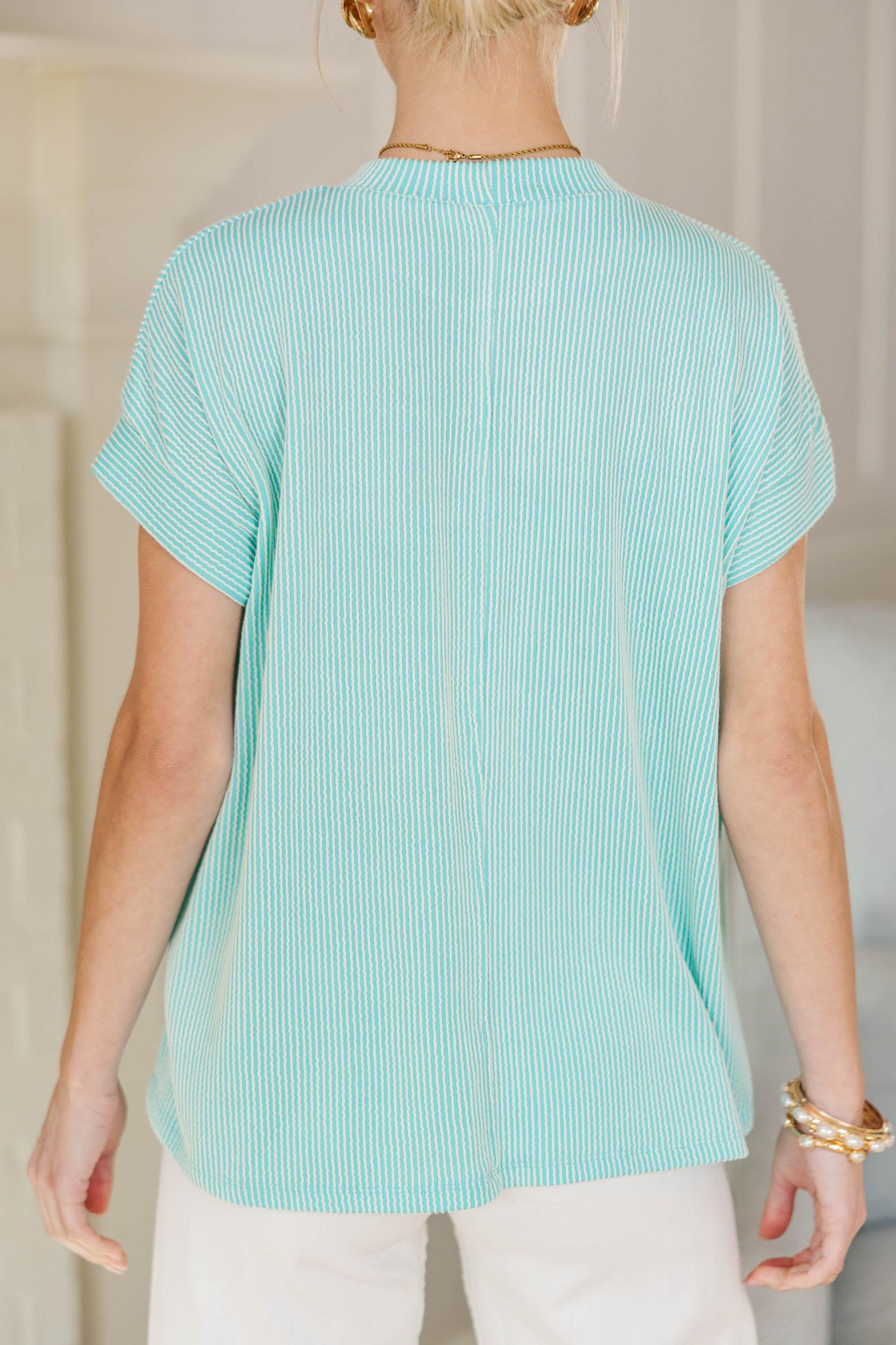NURSING COLLECTION: Catch On Aqua Ribbed Top Female Product Image