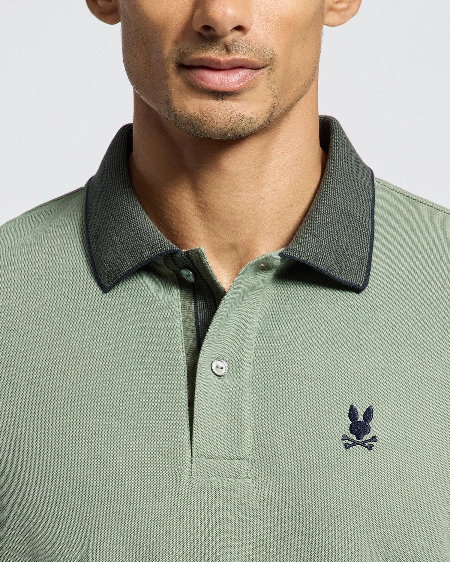 MENS JONAS STRIPE COLLAR PIQUE POLO - B6K583F200 Product Image