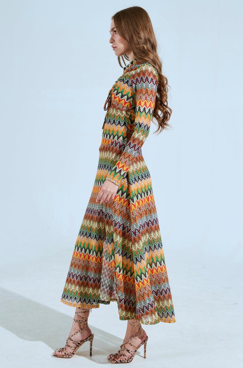 BAYLEE ABSTRACT PRINT KNIT MAXI DRESS Product Image