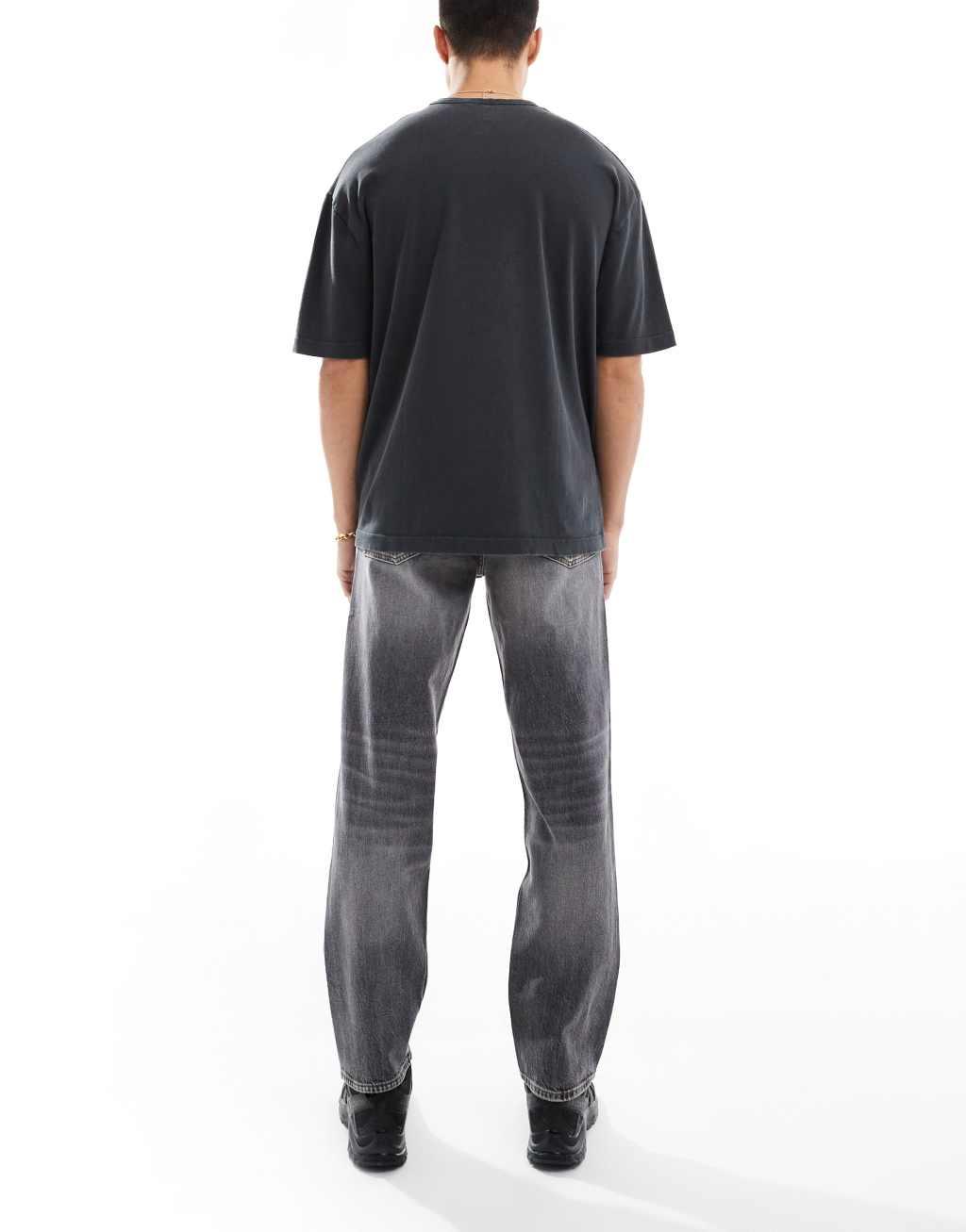 ASOS DESIGN straight stretch jeans in gray Product Image