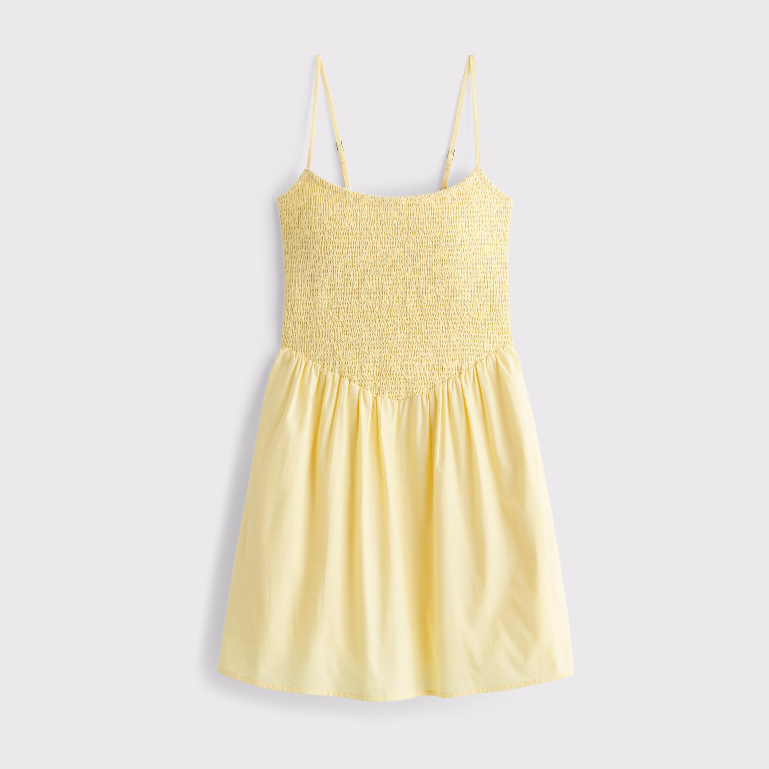 Dipped-Waist Smocked Mini Dress Product Image