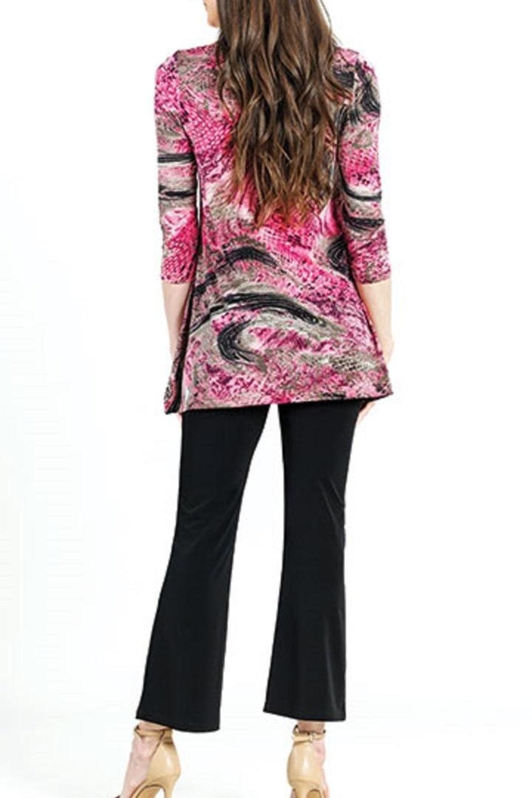 Pink/taupe Swirl Print Top Product Image