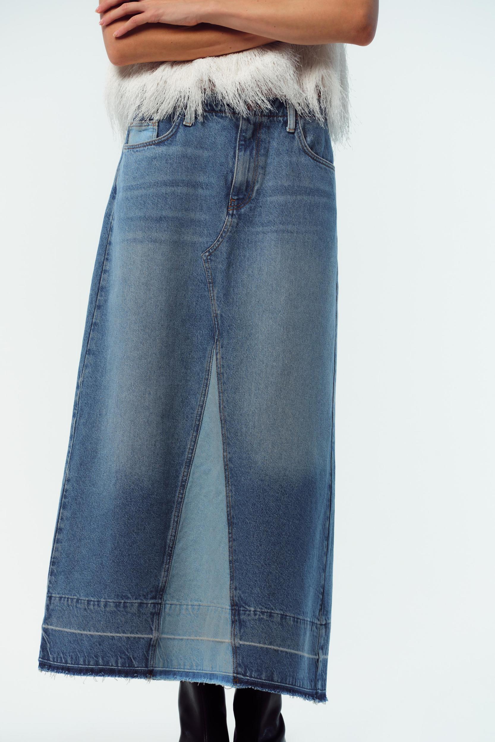 Z1975 COMBINED DENIM MIDI SKIRT Product Image
