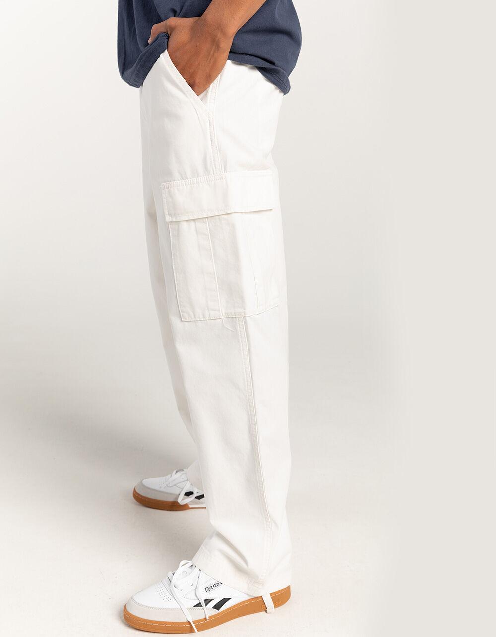 RSQ Mens Loose Cargo Pants - OFF WHITE Product Image