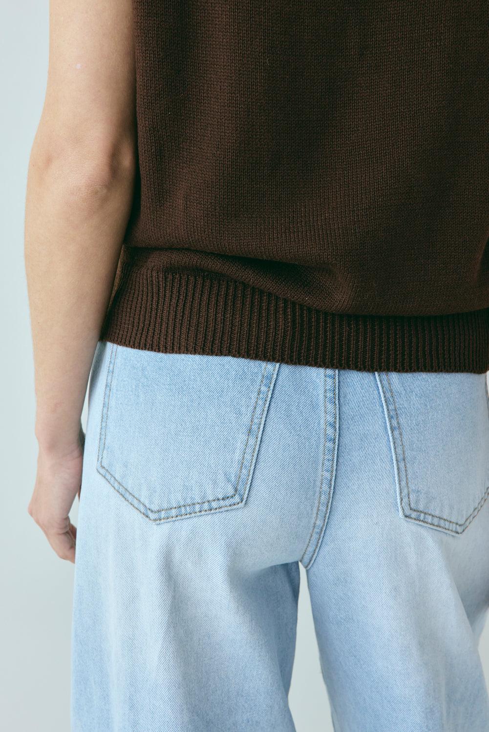 Hadley Knit Vest Chocolate Product Image