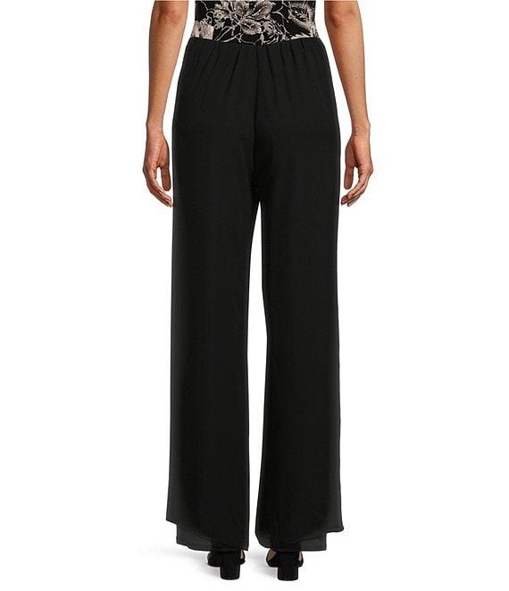 Alex Evenings Silky Chiffon Wide Leg Flowy Pants Product Image