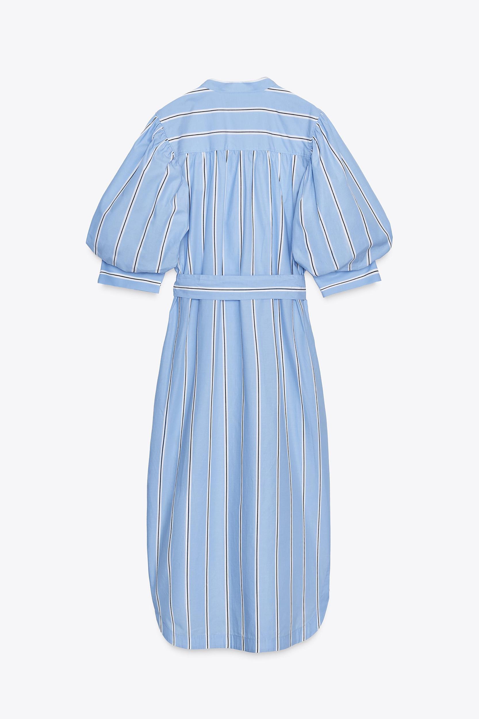 STRIPED BELTED DRESS ZW COLLECTION Product Image