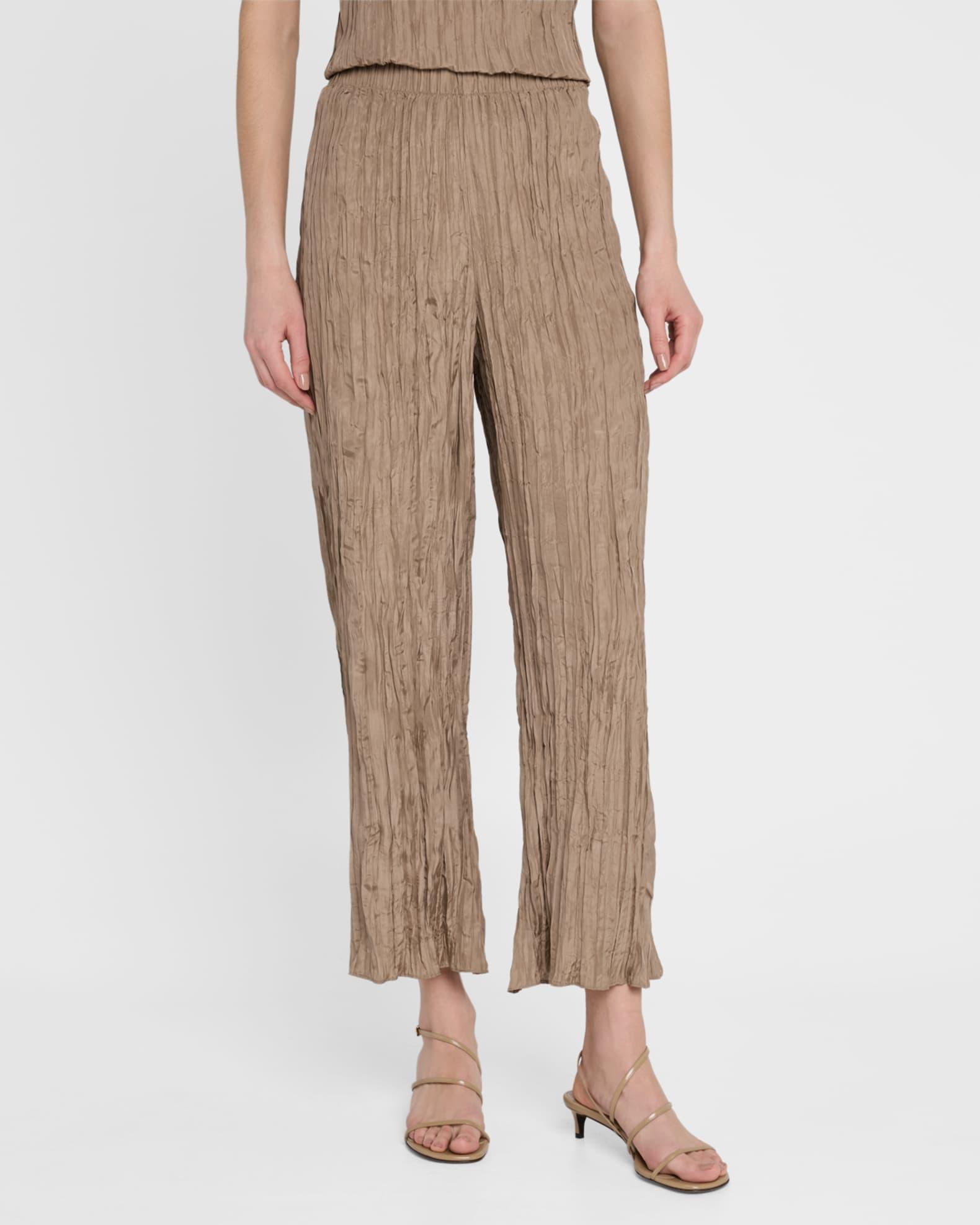 Cropped Crushed Silk Pants Product Image