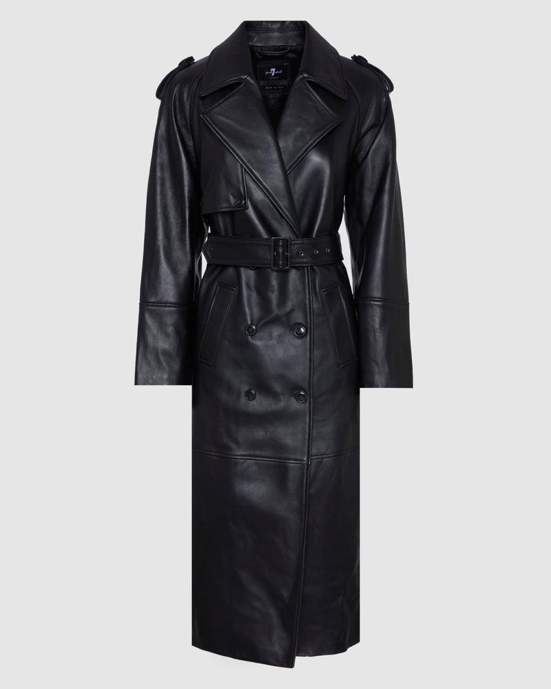 Italian Leather Trench Coat Product Image