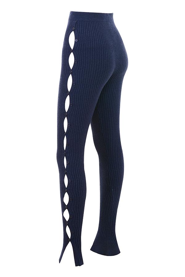 Belong  navy ribbed knit trousers - sale Product Image