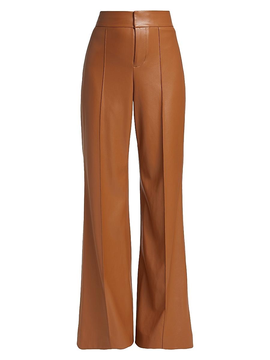 Womens Dylan Wide-Leg Faux Leather Trousers Product Image