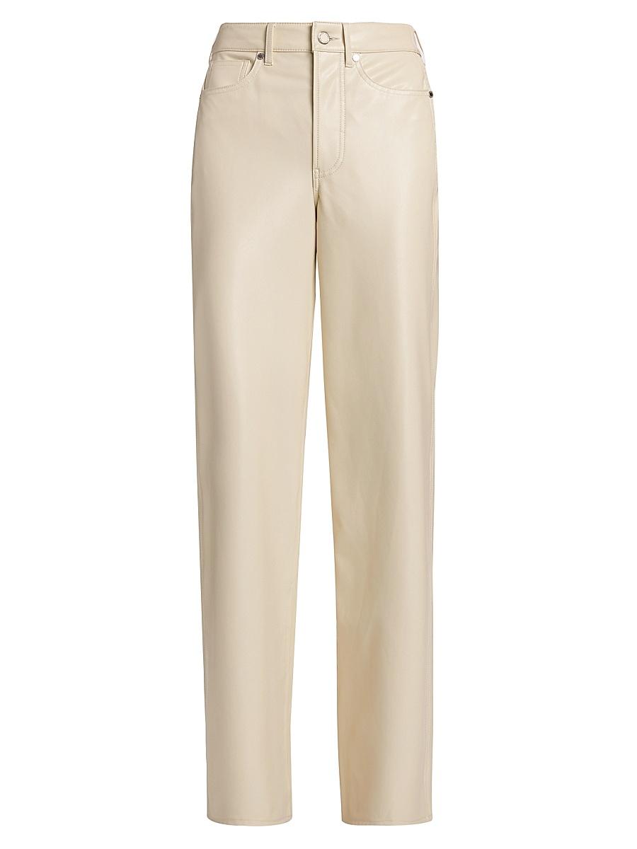 Womens Taylor Faux-Leather Wide-Leg Pants Product Image