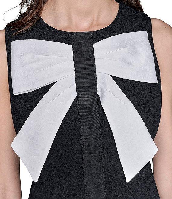 KARL LAGERFELD PARIS Bow Front Scuba Crepe Sheath Dress Product Image